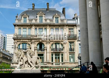 Belgien, Brüssel, Place de la Bourse, Grand Cafe Stockfoto