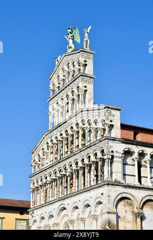 Italien, Toskana, Lucca, Piazza San Michele, San Michele in Foro Kirche Stockfoto