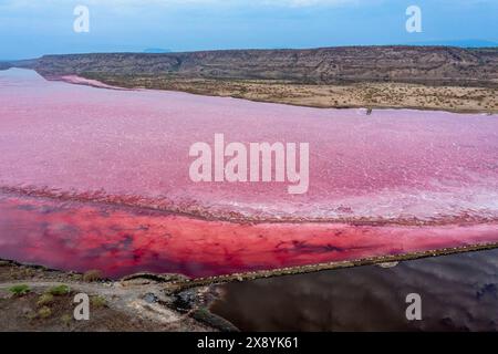 Kenia, Rift Valley, Lago Magadi und Limonade, aus der Vogelperspektive Stockfoto