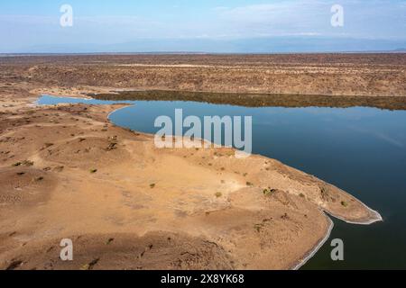 Kenia, Rift Valley, Lago Magadi, „Little Magadi“ aus der Vogelperspektive Stockfoto