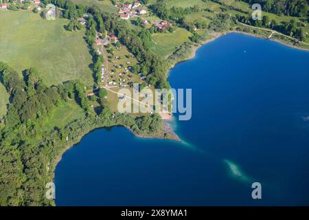 Frankreich, Jura, Narlay Lake (Luftaufnahme) Stockfoto