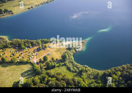 Frankreich, Jura, Narlay Lake (Luftaufnahme) Stockfoto