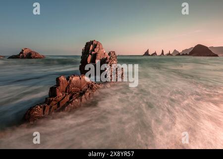 Spanien, Asturies, Santa Marina Gueirua Beach Stockfoto