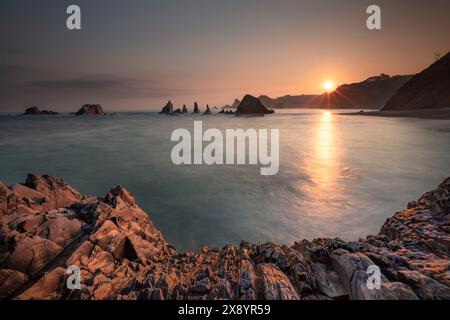 Spanien, Asturies, Santa Marina Gueirua Beach Stockfoto