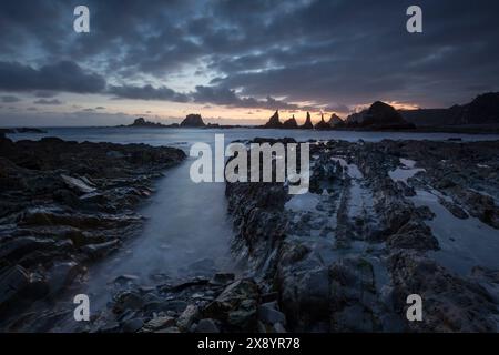 Spanien, Asturies, Santa Marina Gueirua Beach Stockfoto