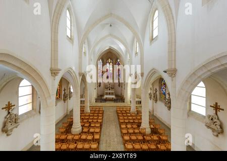 Frankreich, Meurthe et Moselle, Fey en Haye, Exaltation de la Sainte Croix (Exaltation des Holly Cross) Kirche, die zwischen 1923 und 1924 von der Coo wiederaufgebaut wurde Stockfoto