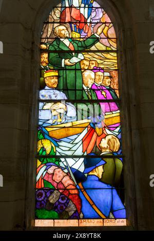 Frankreich, Meurthe et Moselle, Fey en Haye, Exaltation de la Sainte Croix (Exaltation des Holly Cross) Kirche, die zwischen 1923 und 1924 von der Coo wiederaufgebaut wurde Stockfoto