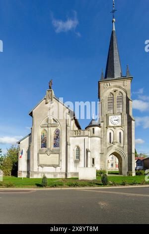 Frankreich, Meurthe et Moselle, Fey en Haye, Exaltation de la Sainte Croix (Exaltation des Holly Cross) Kirche, die zwischen 1923 und 1924 von der Coo wiederaufgebaut wurde Stockfoto