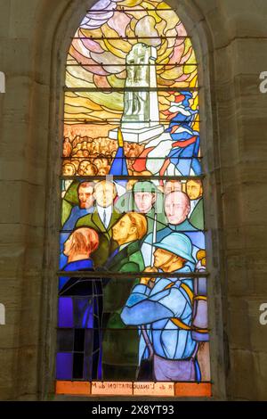 Frankreich, Meurthe et Moselle, Fey en Haye, Exaltation de la Sainte Croix (Exaltation des Holly Cross) Kirche, die zwischen 1923 und 1924 von der Coo wiederaufgebaut wurde Stockfoto