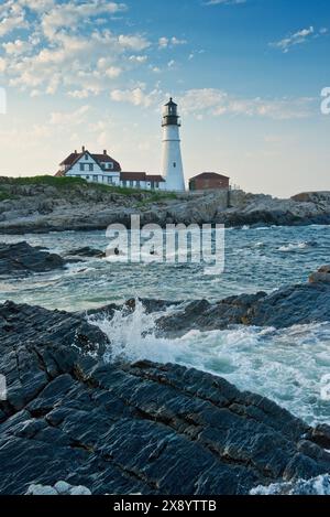 Portland-Scheinwerfer. Cape Elizabeth, Maine, Vereinigte Staaten von Amerika Stockfoto