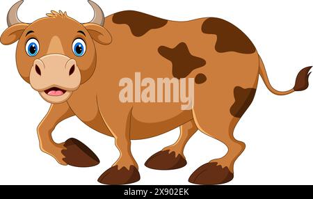 Cartoon nette Kuh Vektor Illustration auf weißem Hintergrund Stock Vektor