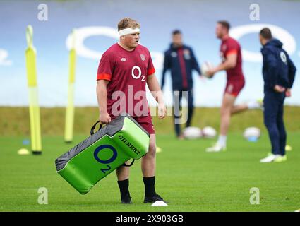 Englands Fin Baxter während eines Trainings im Pennyhill Park, Bagshot. Bilddatum: Dienstag, 28. Mai 2024. Stockfoto