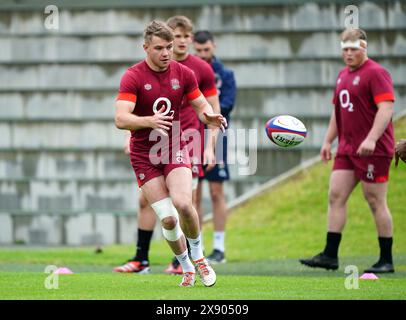 Englands Charlie Atkinson während eines Trainings im Pennyhill Park, Bagshot. Bilddatum: Dienstag, 28. Mai 2024. Stockfoto