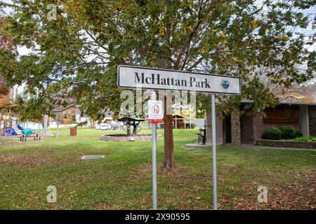 Walcha, kleine australische Stadt im nördlichen tablelands-Gebiet von New South Wales, McHattan Park und Grünflächen im Stadtzentrum, NSW, Australien Stockfoto