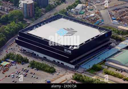 Luftaufnahme der Co-OP Live Arena in Manchester Stockfoto