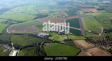 Luftaufnahme des Flugplatzes Tockwith, der ehemaligen RAF Marston Moor Stockfoto