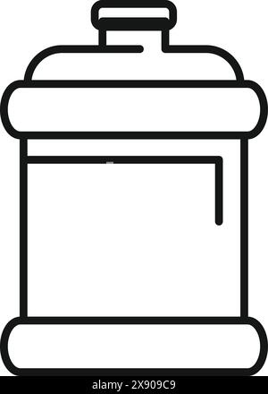 Vereinfachte schwarz-weiße Strichgrafik für einen Mülleimer, ideal für Symbole und Schilder Stock Vektor