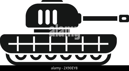 Vektor-Militär-Panzer-Silhouette-Symbol in Schwarz-weiß für Armee, Verteidigung und Kriegsführung Grafik-Design-Illustration Stock Vektor