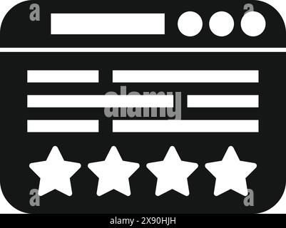 Vereinfachtes Webbrowser-Symbol mit Sternen auf weißem Hintergrund Stock Vektor