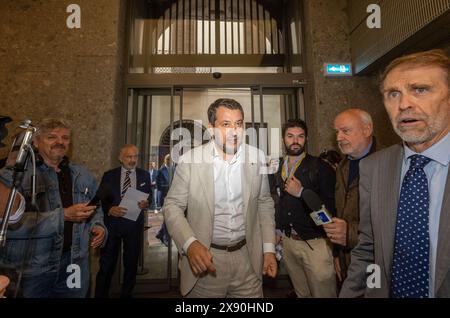 Mailand, Italien. Mai 2024. IL Ministro Matteo Salvini all'Incontro 'La casa degli italiani' organizzato da Assimpredil ance in Via San Maurilio 21 - Cronaca - Milano, Italia - Martedì, 28 Maggio 2024 (Foto Stefano Porta/LaPresse) Treffen 'die Heimat der Italiener' organisiert von Assimpredil ance in der Via San Maurilio 21 - Dienstag, 28. Mai 2024 (Foto Stefano Porta/LaPresse) Credit: LaPresse/Alamy Live News Stockfoto