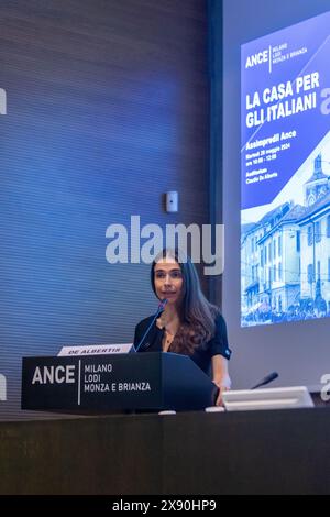 Mailand, Italien. Mai 2024. Regina de Albertis all'Incontro 'La casa degli italiani' organizzato da Assimpredil ance in Via San Maurilio 21 - Cronaca - Milano, Italia - Martedì, 28 Maggio 2024 (Foto Stefano Porta/LaPresse) Treffen 'die Heimat der Italiener' organisiert von Assimpredil ance in der Via San Maurilio 21 - Dienstag, 28. Mai 2024 (Foto Stefano Porta/LaPresse) Credit: LaPresse/Alamy Live News Stockfoto