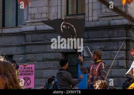 Vancouver, Kanada - 25. Oktober 2019: Climate Strike vor der Vancouver Art Gallery Stockfoto