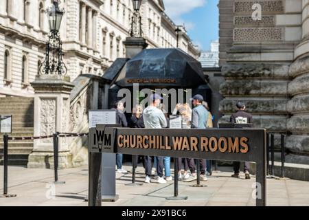 LONDON - 23. MAI 2024: Die Churchill war Rooms, eines der Londoner Imperial war Museums und beliebte Touristenattraktionen Stockfoto