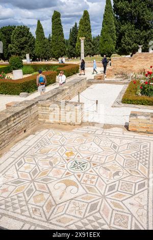 Italica, römisches Mosaik, antike römische Stadt, 206 v. Chr., Andalusien, Spanien Stockfoto