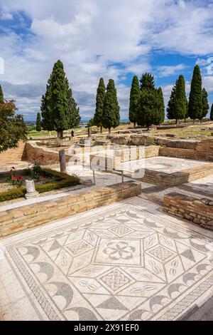 Italica, römisches Mosaik, antike römische Stadt, 206 v. Chr., Andalusien, Spanien Stockfoto