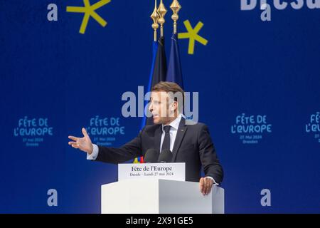 Der französische Präsident Emmanuel Macron besucht auf Einladung von Bundespräsident Frank-Walter Steinmeier die Bundesrepublik Deutschland und macht Halt Stockfoto