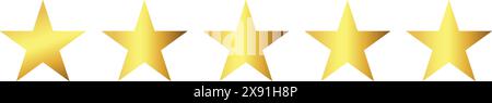 Fünf-Sterne-Symbol, fünf-Sterne-Bewertungssymbol, fünf-Sterne-Symbol, Kundenbewertung, Feedback Stock Vektor