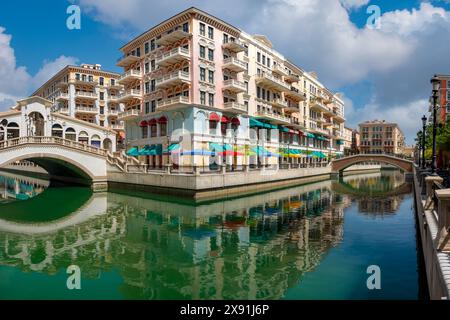 Qanat Quartier Luxus-Wohnung in Pearl, Katar. Stockfoto