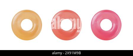 Gelbe und rote Schwimmringe auf isoliertem Hintergrund. Stock Vektor