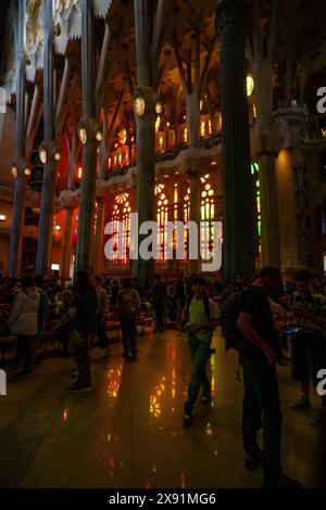 Sagrada Familia, eine Kirche, Basilika, entworfen von Antonio Gaudi, in Barcelona, Katalonien, Spanien Stockfoto