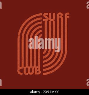 Surf Club Moderne Typografie im Sommer-Poster-Design Stock Vektor