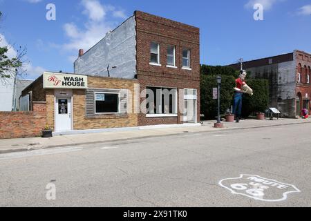 Hot Dog Muffler man in Atlanta, Illinois Stockfoto