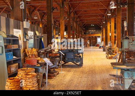 Innenansicht der seine Netloft am historischen Standort der Britannia Shipyard in Steveston British Columbia Stockfoto