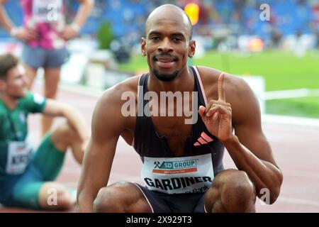 Ostrava, Tschechische Republik. Mai 2024. STEVEN GARDINER gewann 400-Meter-Männer bei der World Athletics Continental Tour Golden Spike in Ostrava in Tschechien. (Kreditbild: © Slavek Ruta/ZUMA Press Wire) NUR REDAKTIONELLE VERWENDUNG! Nicht für kommerzielle ZWECKE! Stockfoto