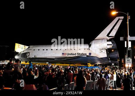 In Tausenden von Erdumläufen reiste das Space Shuttle Endeavour mehr als 123 Millionen Meilen, die letzte Mission war in Los Angeles von Los Angeles Ai Stockfoto