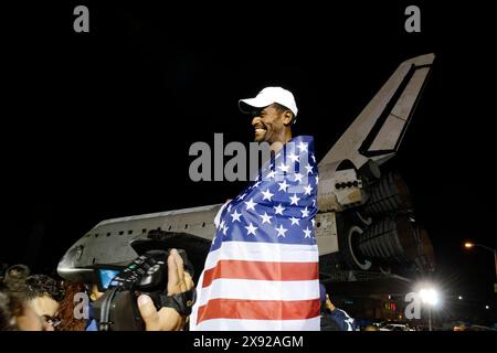 In Tausenden von Erdumläufen reiste das Space Shuttle Endeavour mehr als 123 Millionen Meilen, die letzte Mission war in Los Angeles von Los Angeles Ai Stockfoto