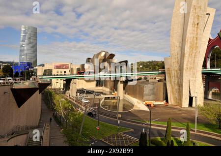 Guggenheim Bilbao Museum des Architekten Frank Gehry in Bilbao, Spanien, Europa. Stockfoto