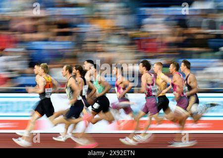 Ostrava, Tschechische Republik. Mai 2024. Die Läufer treten auf 800 Meter bei der World Athletics Continental Tour Golden Spike in Ostrava in Tschechien an. (Kreditbild: © Slavek Ruta/ZUMA Press Wire) NUR REDAKTIONELLE VERWENDUNG! Nicht für kommerzielle ZWECKE! Stockfoto