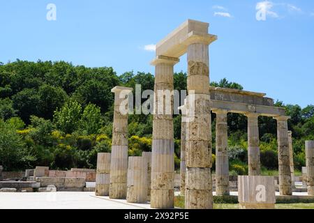 Blick auf den Palast von Aigai (Aegae) in Mazedonien, Griechenland Stockfoto