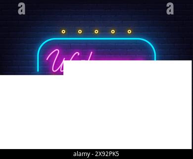 Wir haben ein Winner Neon Schild auf Ziegelwand Hintergrund. Stock Vektor