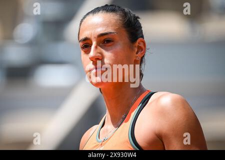 Caroline GARCIA von Frankreich während eines Trainings der Roland-Garros 2024, ATP und WTA Grand Slam Tennis Turniere am 24. Mai 2024 im Roland-Garros Stadion in Paris Stockfoto