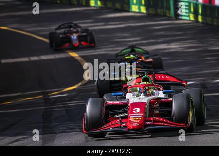 03 BEARMAN Oliver (gbr), Prema Racing, Dallara F2 2024, Action während der 5. Runde der FIA Formel 2 Meisterschaft 2024 vom 23. Bis 26. Mai 2024 auf dem Circuit de Monaco in Monaco Stockfoto