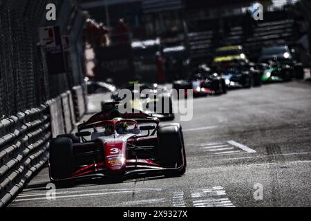 03 BEARMAN Oliver (gbr), Prema Racing, Dallara F2 2024, Action während der 5. Runde der FIA Formel 2 Meisterschaft 2024 vom 23. Bis 26. Mai 2024 auf dem Circuit de Monaco in Monaco Stockfoto