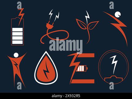Hochwertige Energy Vector icon Collection – verbessern Sie Ihre Entwürfe für erneuerbare Energien, nachhaltige Projekte und Öko-Initiativen Stock Vektor