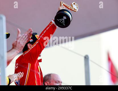 LECLERC Charles (mco), Scuderia Ferrari SF-24, Porträt, Podium während des Formel 1 Grand Prix de Monaco 2024, 8. Runde der Formel-1-Weltmeisterschaft 2024 vom 23. Bis 26. Mai 2024 auf dem Circuit de Monaco in Monaco Stockfoto