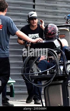 Exklusiver Regisseur James Franco und Besetzung des Sets von „Bukowski“ in Los Angeles, Kalifornien. Stockfoto